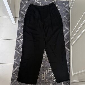 Ann Taylor Vintage 100% Silk Black High Waisted Trousers Pants
